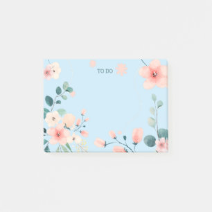 Frühlingspastel Blue Floral Post-It Notes Klebezettel