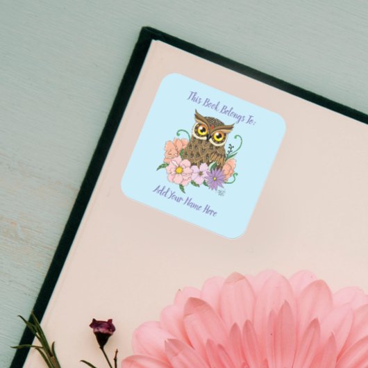 Frühlingspastel-Blume Buchzeichen Quadratischer Aufkleber