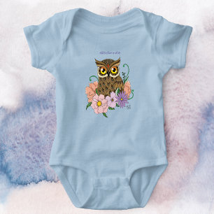 Frühlingspastel Blume Owl Baby Strampler