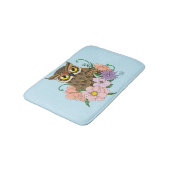 Frühlingspastel Blume Owl Badematte (Schrägansicht)