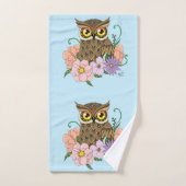 Frühlingspastel Blume Owl Badhandtuch Set (Handtuch)