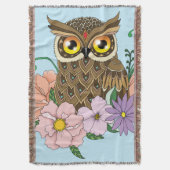 Frühlingspastel Blume Owl Decke (Vorderseite Vertikal)