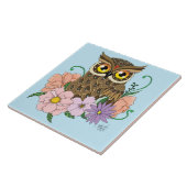 Frühlingspastel Blume Owl Fliese (Seite)