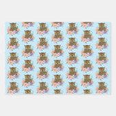 Frühlingspastel Blume Owl Geschenkpapier Set (Vorderseite 3)