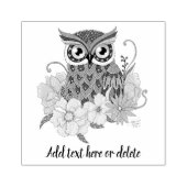 Frühlingspastel Blume Owl Gummistempel (Prägung)