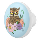 Frühlingspastel Blume Owl Keramikknauf (Rechts)