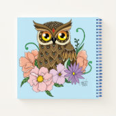 Frühlingspastel Blume Owl Notizblock (Rückseite)