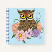 Frühlingspastel Blume Owl Notizblock (Vorderseite)