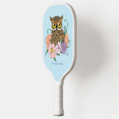 Frühlingspastel Blume Owl Pickleball Schläger (Links)
