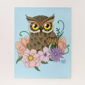 Frühlingspastel Blume Owl Puzzle (Vertikal)