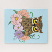 Frühlingspastel Blume Owl Puzzle (Horizontal)