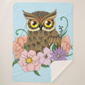 Frühlingspastel Blume Owl Sherpadecke (Vorderseite)