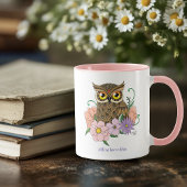 Frühlingspastel Blume Owl Tasse