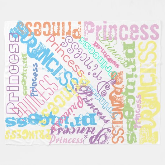 Frühlingspastel Name Collage Fleece Blanken (Vorderseite (Horizontal))