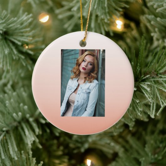 Frühlingspastellfarbe Rosa Pfirsichfarben Omelett Keramik Ornament (Baum)