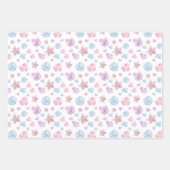 Frühlingspastellfarbene Blume Geschenkpapier Set (Vorderseite)