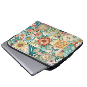 Frühlingspatchwork Laptopschutzhülle (Vorne Knopf)