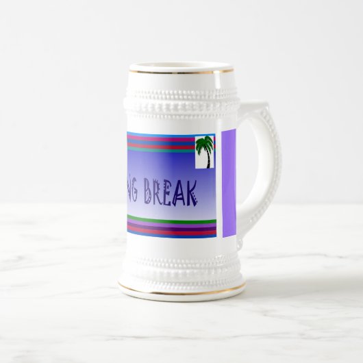 Frühlingspause & Palmenbaum - Bierglas (VorderseiteRechts)