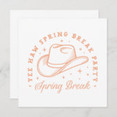 Frühlingspause Party Cowgirl Thema Pfirsichfarbe Einladung (Vorne/Hinten)