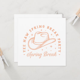 Frühlingspause Party Cowgirl Thema Pfirsichfarbe Einladung