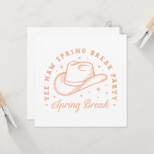 Frühlingspause Party Cowgirl Thema Pfirsichfarbe Einladung
