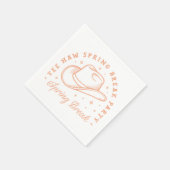 Frühlingspause Party Cowgirl Thema Pfirsichfarbe Serviette (Ecke)