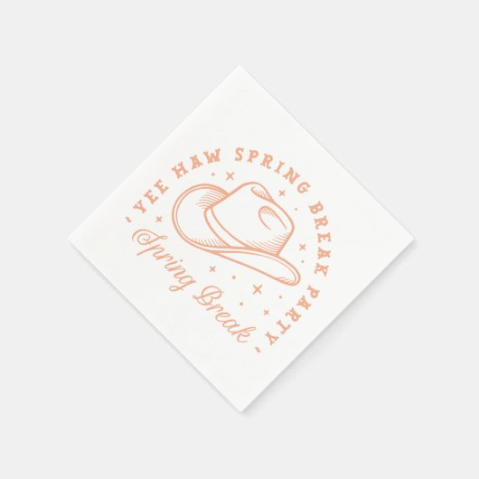 Frühlingspause Party Cowgirl Thema Pfirsichfarbe Serviette (Ecke)