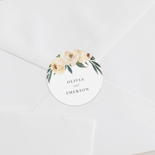 Frühlingspferd Hochzeitskleber. Runder Aufkleber