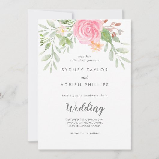 Frühlingspferd - informelle Hochzeit Einladung (Vorderseite)