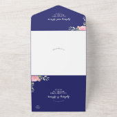 Frühlingspferd-Navy-Weiße Hochzeit in einem All In One Einladung (Außenbereich)