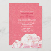 Frühlingspferde Bloms Coral Pink Hochzeit Einladung (Vorne/Hinten)