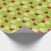 Frühlingspickleball auf frischen grünen kleinen Fl Geschenkpapier (Ecke)