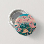 Frühlingspicknick unter Kirschbaum Blume Monte Fuj Button (Vorne & Hinten)