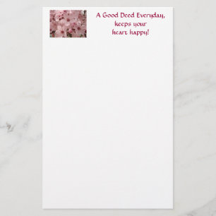 Frühlingspink blüht Stationery-Blume Briefpapier