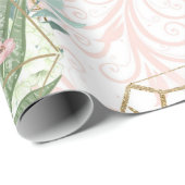 Frühlingspink und Minze Glitzer Sukkulturen Geschenkpapier (Rolleneckpunkt)