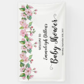 Frühlingspinsel Floral Baby Dusche Banner (Vertikal)