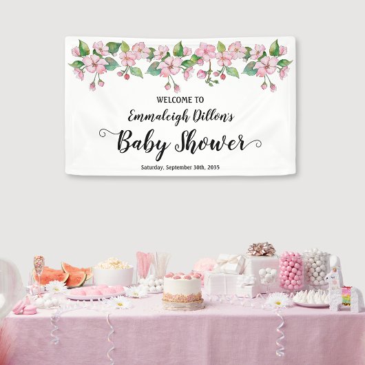 Frühlingspinsel Floral Baby Dusche Banner
