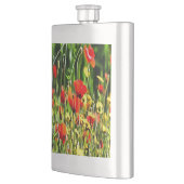 Frühlingspopie und Blume auf der Wiese Flachmann (Links)