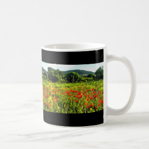 Frühlingspopole Wiese und Bergwelt Kaffeetasse