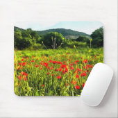 Frühlingspopole Wiese und Bergwelt Mousepad (Mit Mouse)