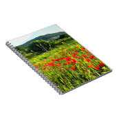 Frühlingspopole Wiese und Bergwelt Notizblock (Rechte Seite)