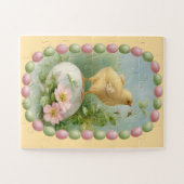 Frühlingspouschen mit Pastell-Eier-Rahmen Puzzle (Horizontal)