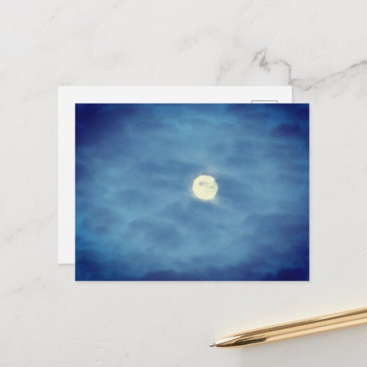 Frühlingsprelude Vollmond Postkarte (Vorderseite/Rückseite Beispiel)
