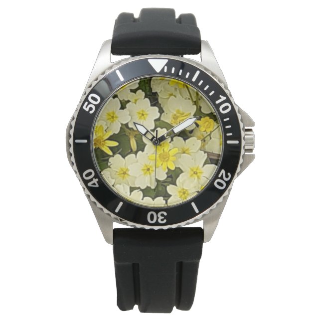 Frühlingsprirosen Armbanduhr (Vorderseite)