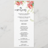 Frühlingsprogramm für Hochzeiten von Peony Programm (Rückseite)