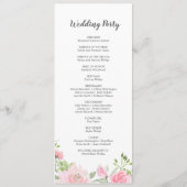 Frühlingsprogramm für Hochzeiten von Peony Programm (Rückseite)