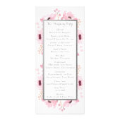Frühlingsprogramm "Pinks Watercolor Floral Wedding Werbekarte (Hinten)