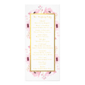 Frühlingsprogramm "Pinks Watercolor Floral Wedding Werbekarte (Hinten)