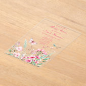 Frühlingspülung Rosa Butterfly BläserBaby Dusche Acryleinladungen (Ablage )