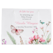 Frühlingspülung Rosa Butterfly BläserBaby Dusche Große Geschenktüte (Rückseite)